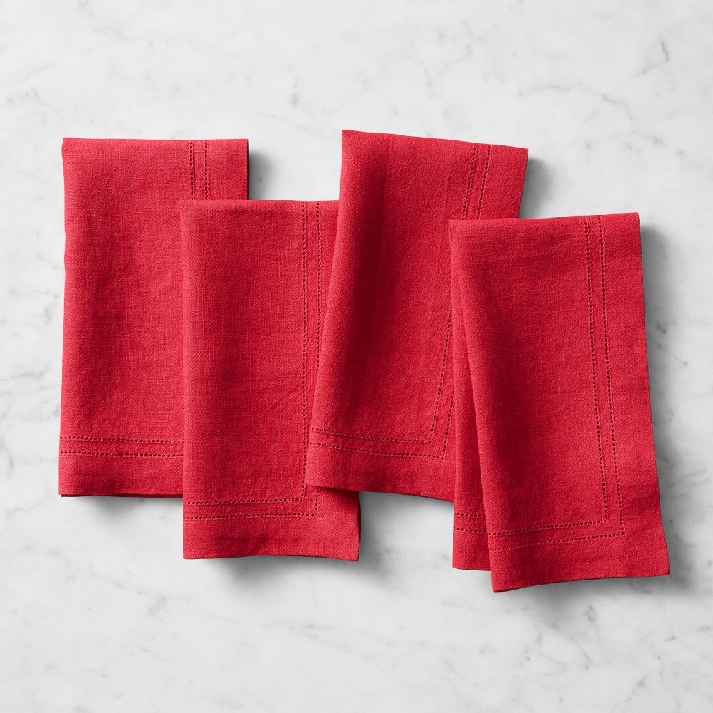 Williams-Sonoma Linen Double Hemstitch Napkins set of 8